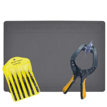 Imagem de Tapete Antiestatica 28x41cm Ventosa Profissional + Kit pinça - Pengi