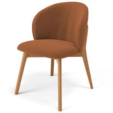 Imagem de Cadeira de Jantar e Estar Living Estofada Mia L02 Bouclê Terracota - L