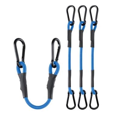 Imagem de Pacote com 8 cabos elásticos resistentes de 30 cm com mosquetão, tiras elásticas de força máxima de 86 kg para carga, bicicleta, carrinho, rack de teto, caminhão, barraca, acampamento, motocicleta