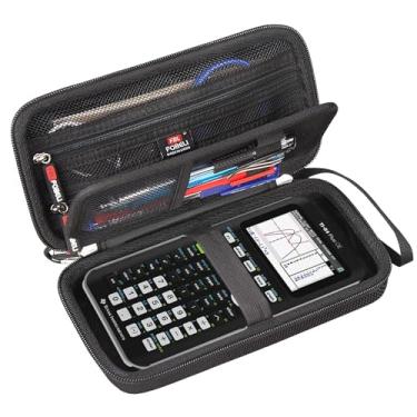 Imagem de FBLFOBELI Capa rígida para Texas Instruments TI-84 Plus CE/TI-84 Plus/TI-83 Plus/Calculadora gráfica colorida Casio fx-9750GIII, bolso de malha para canetas, cabos e outros acessórios (apenas capa