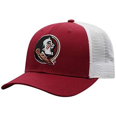 Imagem de Top of the World BB Boné de caminhoneiro cor do time ícone principal, Florida State Seminoles Red, One Size