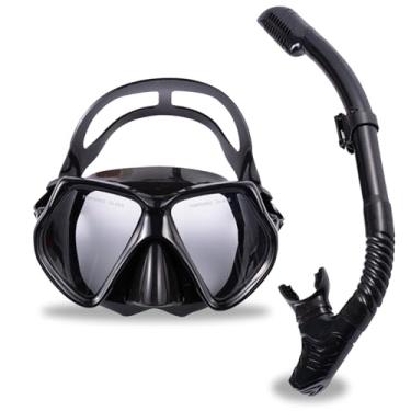 Imagem de Máscara de Mergulho com Visão Grande Angular de 180°, Incluindo Snorkel, Óculos de Mergulho e Conjunto Profissional de Mergulho.