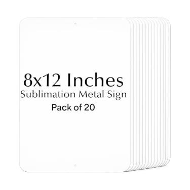 Imagem de Placas de placa de metal de sublimação – placas de alumínio branco de 20 x 30 cm para prensa térmica, 0,1 cm de espessura com furos pré-perfurados, painéis de sublimação resistentes à ferrugem para
