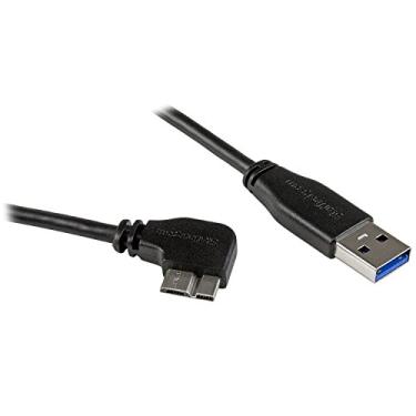 Imagem de StarTech. Com cabo micro USB 3.0 fino de 1 m M/M - Micro-USB de ângulo direito - USB 3.0 A para Micro B - Micro USB angular - USB 3.1 Geração 1 5Gbps (USB3AU1MRS), preto