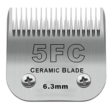 Imagem de Lâminas de cerâmica destacáveis para cães de estimação, compatíveis com o comprimento de corte Andis Size 5FC 1/4" (6,3 mm), compatível com Oster A5, Wahl KM10 Series Clippers