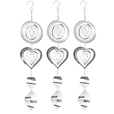 Imagem de 3 Conjuntos Dissuasores Pássaros Exteriores, Refletores 3D Dispositivos Espantamento Pássaros Aço Inoxidável Cata-Ventos Discos Refletores Birds para Manter Os Birds Longe Janelas Pátios