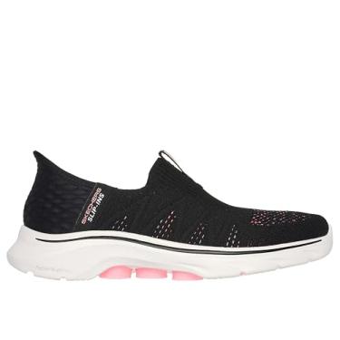 Imagem de Skechers Tênis feminino Go Walk 7 City Lights sem cadarço, Preto/Multi, 7.5