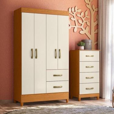 Imagem de Combo para Quarto Infantil Guarda-roupa e Cômoda Mobi - Albatroz Móvei