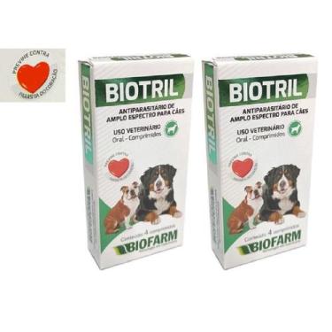 Imagem de Combo 2 Biotril Comprimido Com 4 Unidades - Biofarm - Vermífugo para C