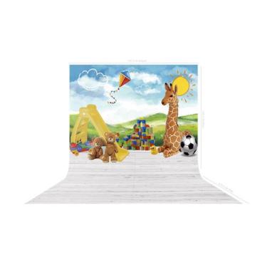 Imagem de Fundo Fotográfico em Tecido Céu Aquarela Brinquedos - 150x170cm - Core