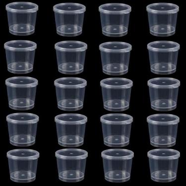 Imagem de Lobergel Embalagem com 20 recipientes de geleca de 118 ml, frascos de cosméticos vazios de plástico transparente de 120 ml com tampas