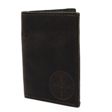 Imagem de Carteira Porta Cartão Em Couro Modelo Masculino Estampa São Bento Envi