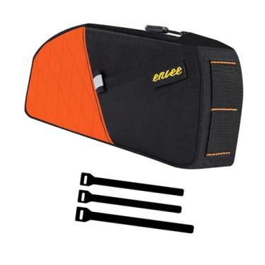 Imagem de Fenteer Bolsa de armazenamento para quadro de bicicleta, alça, organizador, suporte, bolso, bolsa para tubo frontal de bicicleta, mochila de ciclismo para, Laranja