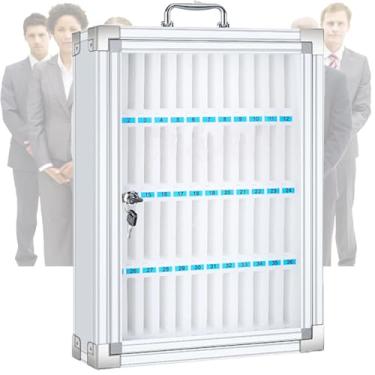 Imagem de Armazenamento para celular,cofre para celular de parede com trava,compartimento de algodão perolado,alça de metal,estrutura de liga de alumínio para sala de aula,escritório e exame