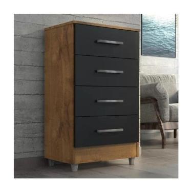 Imagem de Comoda com 4 gavetas - Castanho onix Flavia