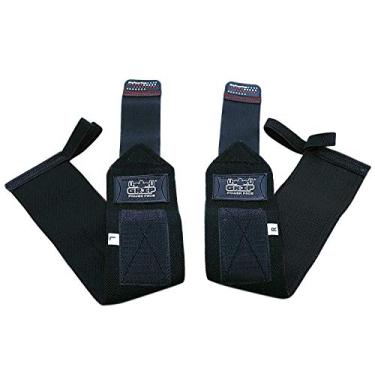 Imagem de Almofadas de pulso de luxo Grip Power Pads (1 par/2 envoltórios) para levantamento de peso suporte de pulso de algodão tiras de faixa de ginástica para homens e mulheres - qualidade premium e borracha profissional, Jet Black, 13" Inches