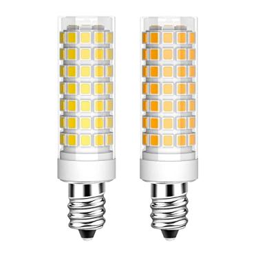 Imagem de Pacote com 2 lâmpadas LED E11 8W JD E11 T4 mini base de candelabro AC120V para ventiladores de teto, lustres, pingentes, luminárias de mesa, iluminação de gabinete 800LM 80W equivalente lâmpada de