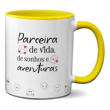 Imagem de Caneca Para Amiga Parceira De Vida Sonhos E Aventuras (Amarela)