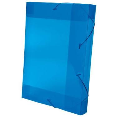 Imagem de Pasta Aba Elástico Dello Line Lombo 4cm Azul 33,5x23,5cm, UNICA