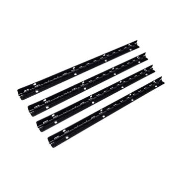 Imagem de QCAA Dobradiça de piano longa de parada de 90 graus, dobradiça de caixa de aço durável, 200 mm x 9 mm (7,87" x 0,35"), preto fosco, fabricado em Taiwan, pacote com 4