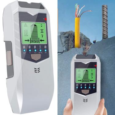Imagem de ZJMCAJY Sensor localizador de pino 5 em 1 operado por bateria SH402 detector de scanner de parede detector eletrônico portátil com visor LED e alarme de áudio, detector de pino portátil para fio CA de