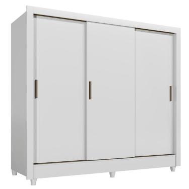 Imagem de Guarda Roupas Casal Com 3 Portas De Correr 2 Gavetas França Andirá Branco