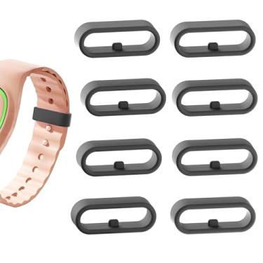 Imagem de Ryukicy Suporte de pulseira compatível com Disney Magic Band 1.0/2.0/MagicBand +, suporte de anel de fixação de silicone, clipe de laço seguro para pulseira de relógio (preto * 8)