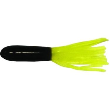 Imagem de Big Bite Baits Tubo de laje de 4,4 cm/preto/verde-limão (pacote com 100)