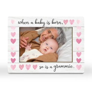 Imagem de CGBHW Porta-retrato Grammie Gifts, presentes para avó pela primeira vez, presente de anúncio de bebê para nova avó, netos recém-nascidos, netos, porta-fotos, 10 x 15 cm, horizontal para exibição de