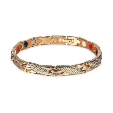 Imagem de Pulseiras saúde energia pulseira masculina cruz aço inoxidável magnéti