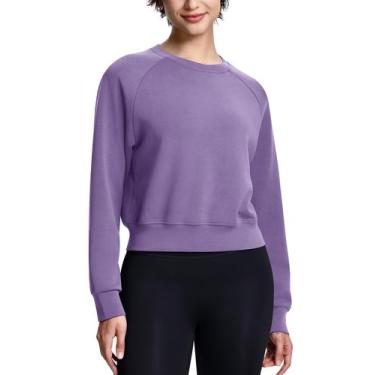 Imagem de Moletom ISEEGZ Modal Soft Cropped para mulheres roxo XXL