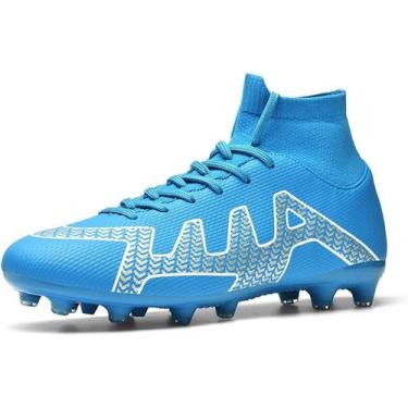 Imagem de Tênis de futebol masculinos de futebol com pontas longas, couro e borr