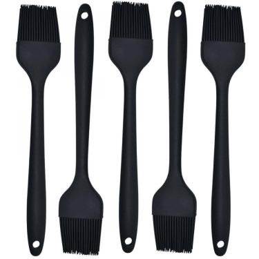 Imagem de Pincel Culinario De Silicone Preto Kit 05 Un