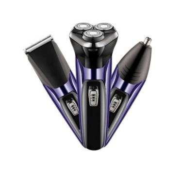 Imagem de Máquina de barbear elétrica 3 em 1 para homens recarregável