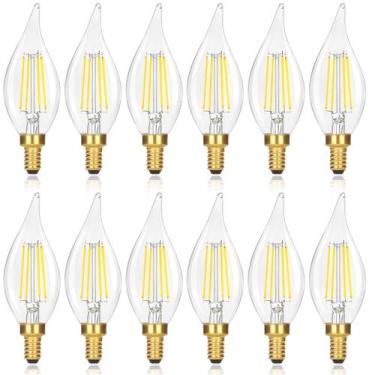 Imagem de Lâmpadas LED de candelabro GoBright Dimmable E12 6W 5000K, pacote com 