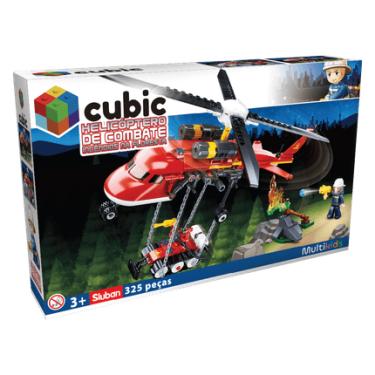 Imagem de Blocos de Construção Cubic Jr Helicóptero de Bombeiro Multikids - BR2307 BR2307