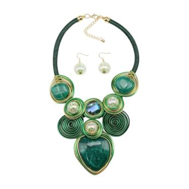 Imagem de Conjunto de brincos com pingente de cristal grande para mulheres, festivais de flores, cor dourada, corrente de metal, joia étnica tribal, middle, Acrílico Resina Cristal, Sem Pedra Preciosa