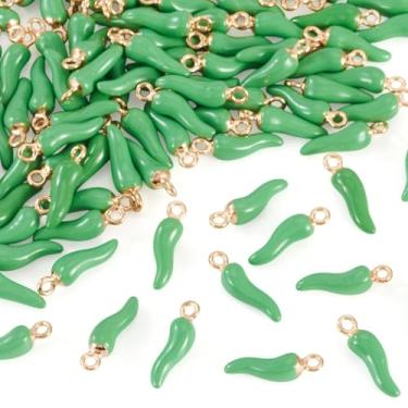 Imagem de Spritewelry Pingentes de liga esmaltada, pingentes de pimentão vermelho, acessórios para pulseira, brinco, colar, faça você mesmo, orifício para fazer artesanato: 2 mm, Mixed, Metal, Sem Pedra