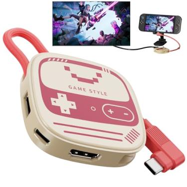Imagem de Dock Mini 3 em 1 para Switch 2, hub USB com HDMI 4K a 60Hz, USB 3.0 e PD100W, suporta modo TV/mesa, saída HD de console de jogos, portátil, compatível com Switch 2, laptops, tablets, celulares