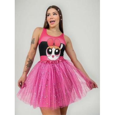 Imagem de Kit 3 Fantasia Conjunto Super Poderosas Body E Saia Tule - WSA Acessor