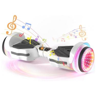 Imagem de Hoverboard SIMATE com Luzes de LED Coloridas, Alto-falantes Bluetooth e App, Motores Duplos de 250W, Velocidade Máxima de 13,7 km/h