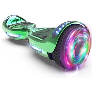 Imagem de Hoverboard HOVERSTAR HS2.01 Bluetooth Flash Wheel 6,5&quot; Verde Cromado com Luzes LED para Crianças e Adultos