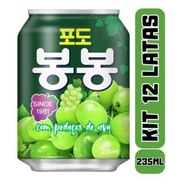Imagem de Caixa Com 12 Latas De Suco Bonbon Uva Verde Haitai