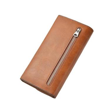Imagem de Carteira longa dobrável com compartimentos para cartão de crédito, Marrom, Carteiras