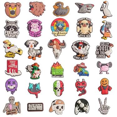 Imagem de YMHOETS 30 peças de berloques de sapato para meninas, meninos, tamancos fofos, acessórios para mulheres, homens, decoração de sapato, lembrancinha de festa, Borracha, Sem Pedra Preciosa