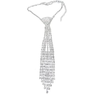 Imagem de RONGXG Colar de strass para mulheres, gargantilha de cristal brilhante, corrente brilhante, colar para festa de casamento, one size, Diamante, Cristal