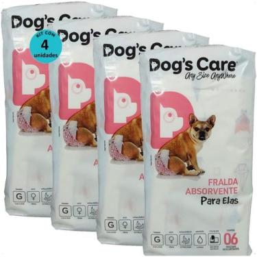 Imagem de Fralda higiênica descartável dogs care g 6 un para cães fêmeas kit com