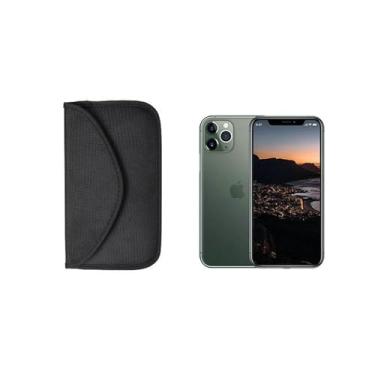 Imagem de Bolsa com bloqueio de sinal, bolsas GPS RFID, carteira, capa de telefone para celular, proteção de privacidade, chave de carro, FOB preta LCC212-01