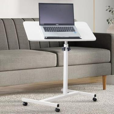 Imagem de mesa de apoio lateral movel para sofa,mesa ajustavel para notebook pequena