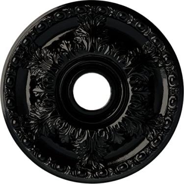 Imagem de Ekena Millwork Medalhão de teto CM18GABPS Granada, pérola preta